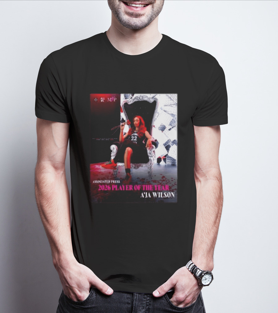 Las Vegas Aces A'ja Wilson 2026 Player Of The Year Associated Press MVP All T-Shirt