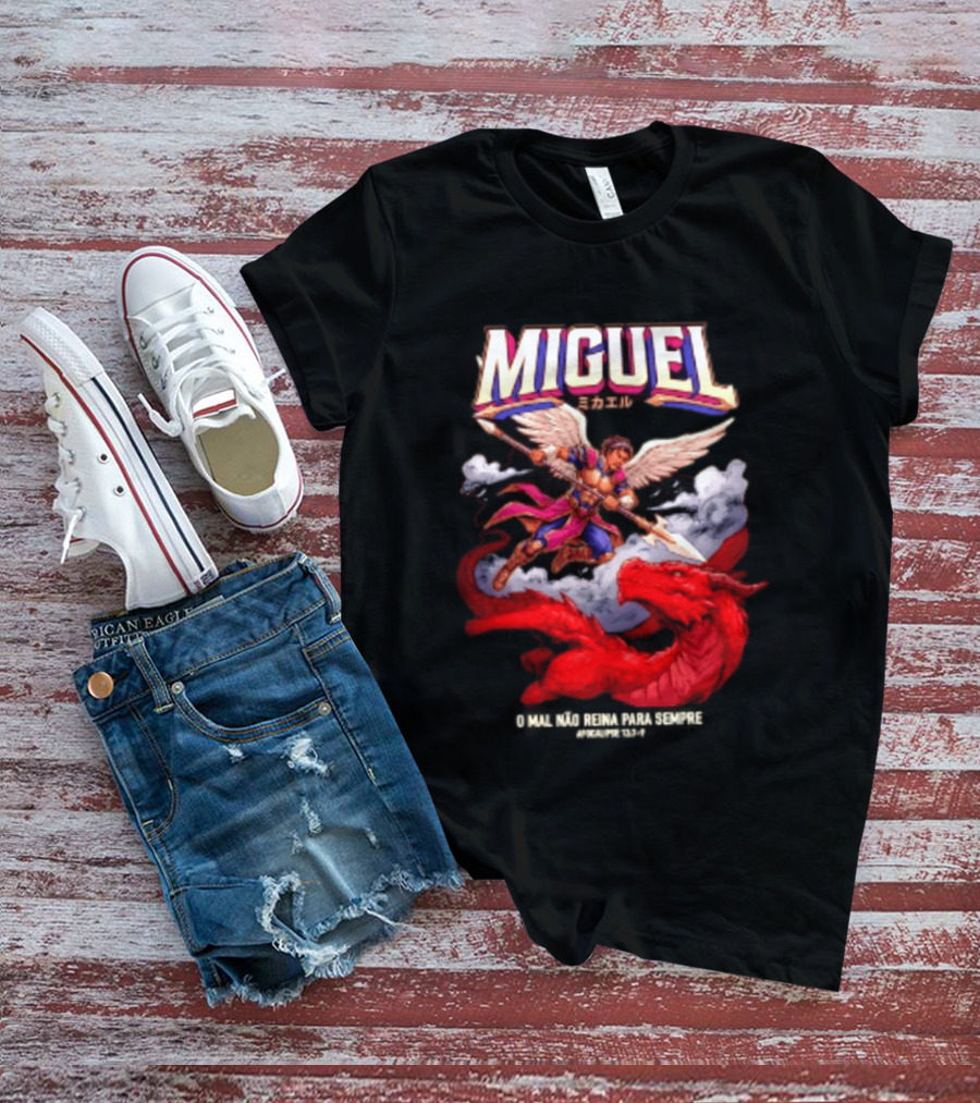 Miguel Angel Vs Dragon Apocalipse 12 7 9 O Mal Nao Reina Para Sempre T-Shirt