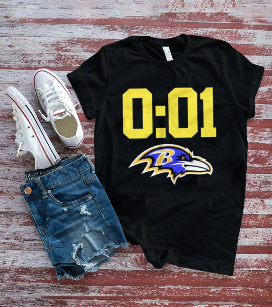 Baltimore Ravens 0:01 Logo NFL Football Team T-Shirt