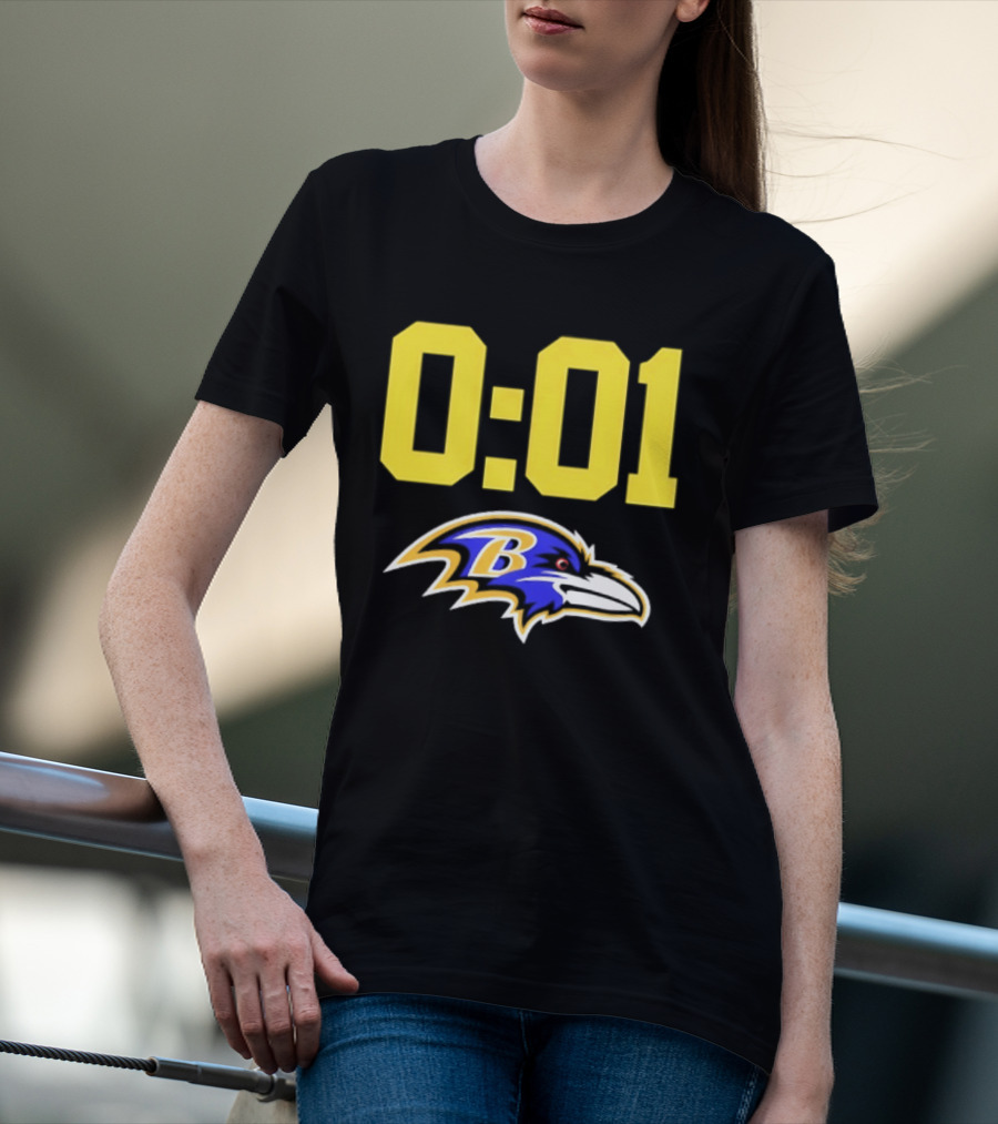 Baltimore Ravens 0:01 Logo NFL Football Team T-Shirt