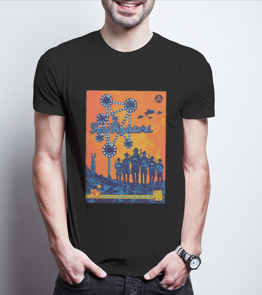 Foo Fighters Allegiant Stadium Las Vegas NV Space Theme Concert T-Shirt