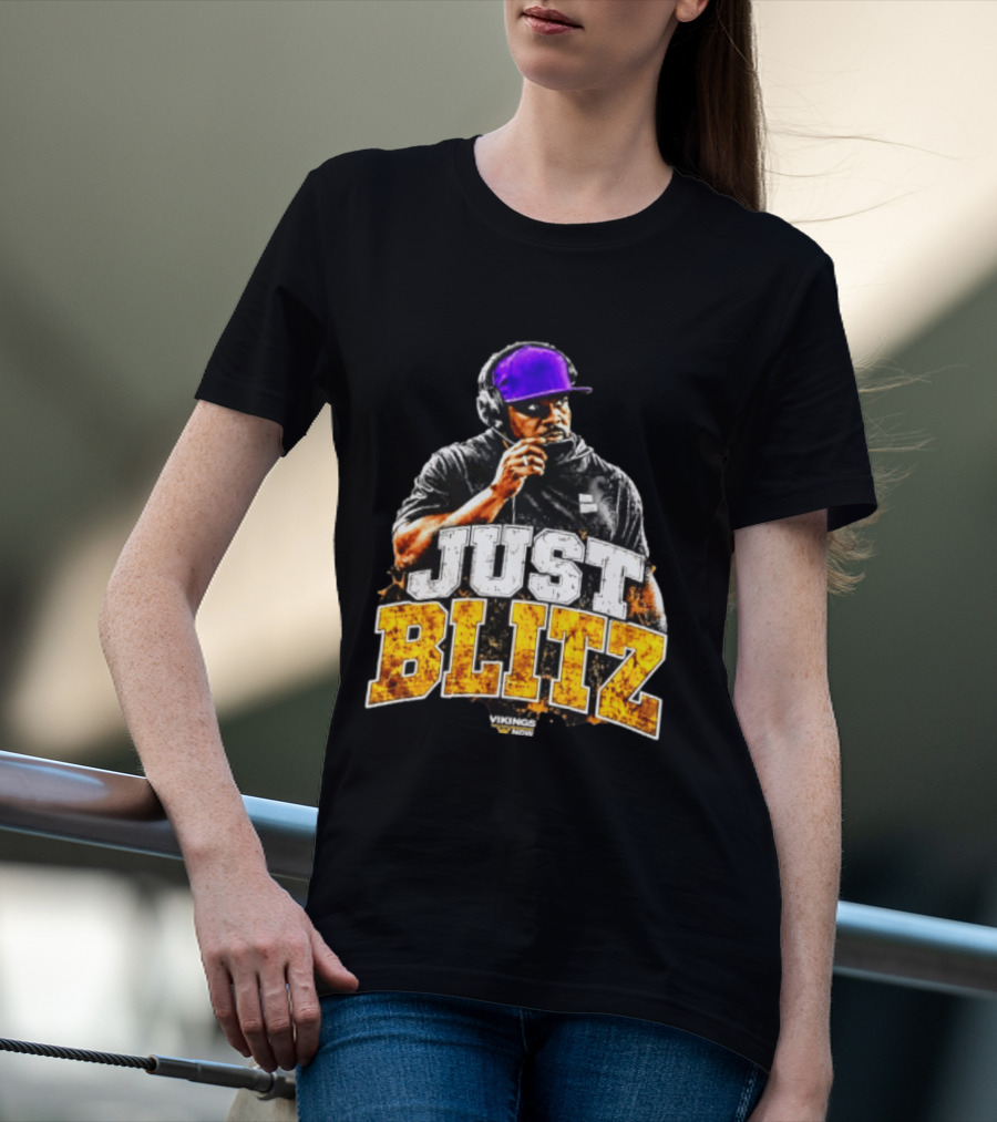 Brian Flores Just Blitz Vikings Now Bold Coaching Football Strategy T-Shirt