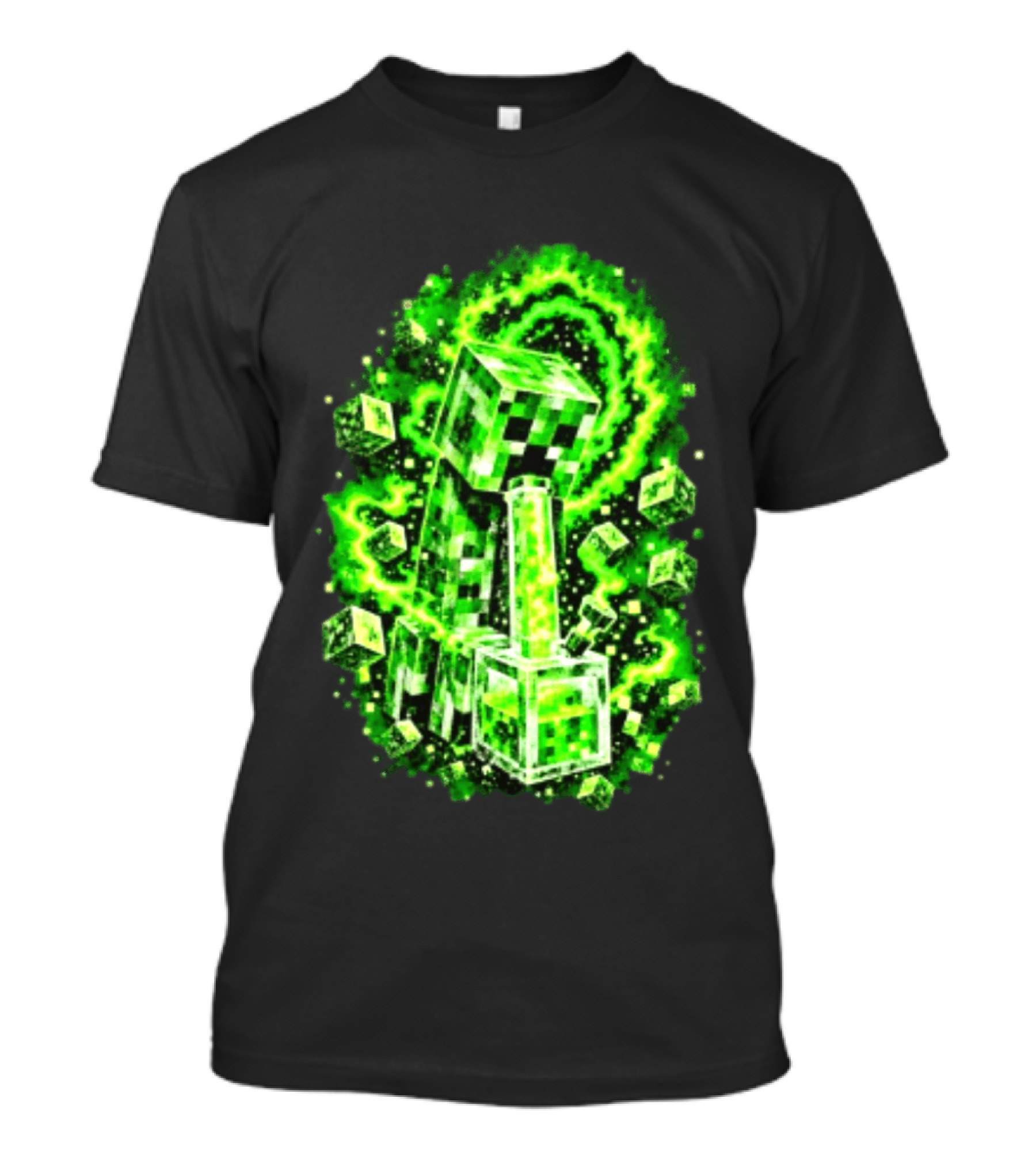 Minecraft Creeper Green Bong Pixel Explosion T-Shirt