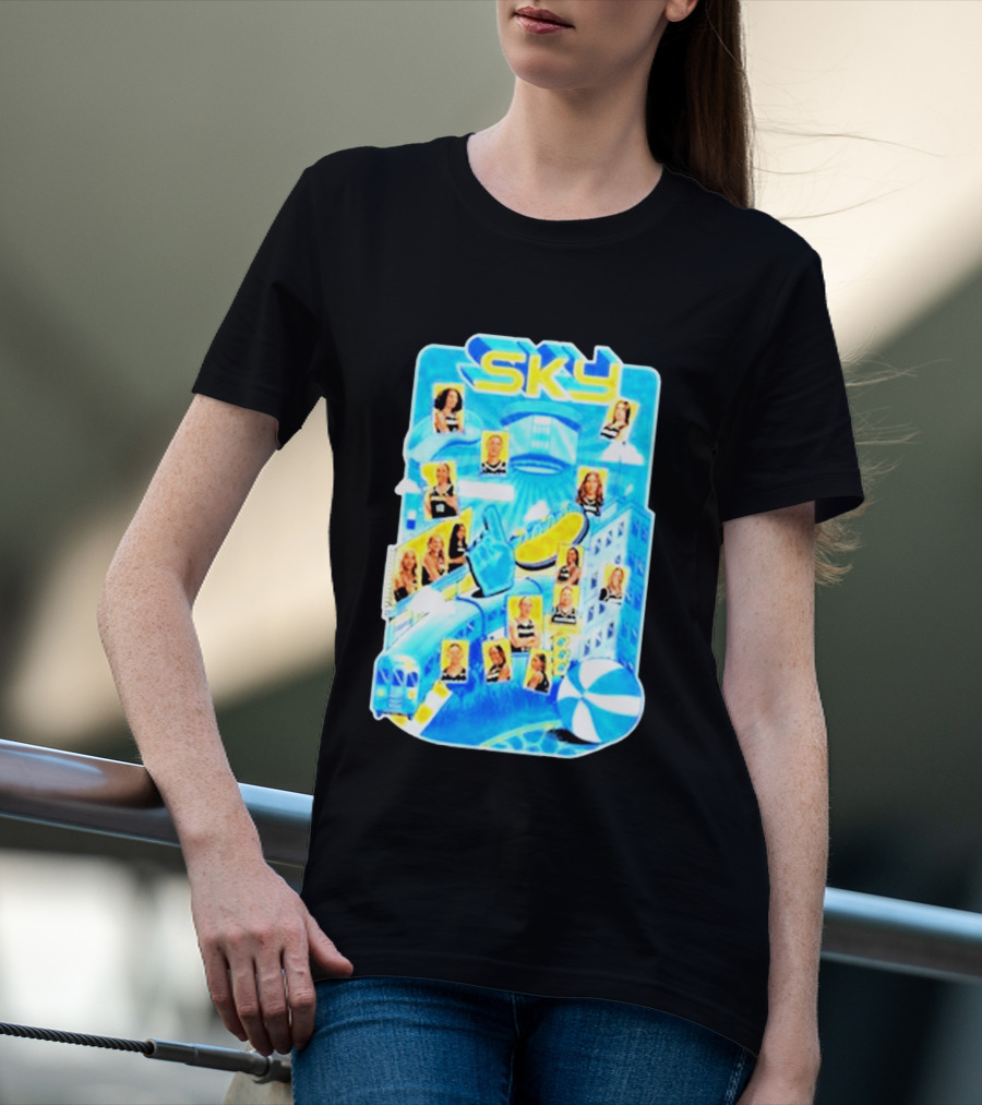 Chicago Sky WNBA 2026 Appreciation Night Black Team Celebration Skyline T-Shirt