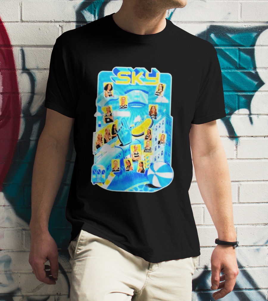 Chicago Sky WNBA 2026 Appreciation Night Black Team Celebration Skyline T-Shirt