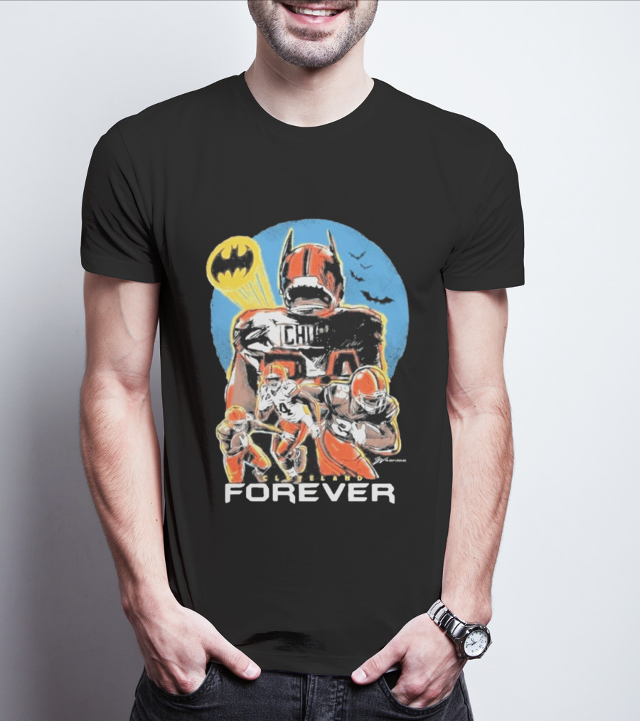 Cleveland Browns Nick Chubb Batman Signal Forever T-Shirt