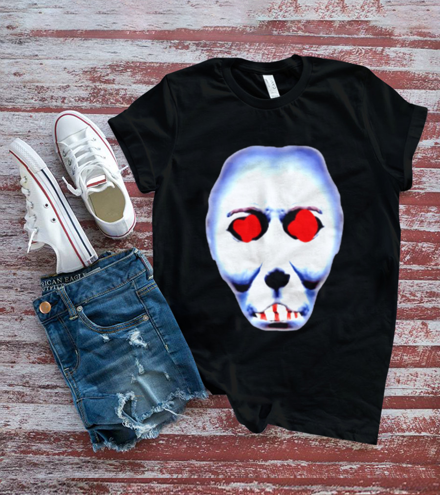 Creepy Alien Face With Red Eyes And Bread Teeth Surrealistic T-Shirt