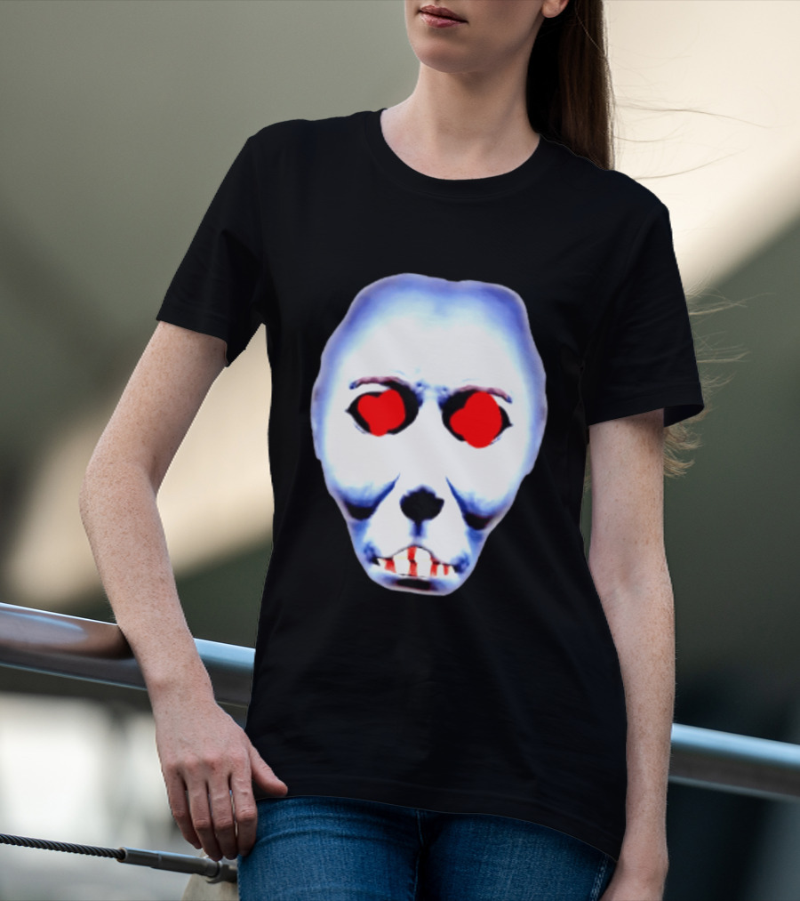 Creepy Alien Face With Red Eyes And Bread Teeth Surrealistic T-Shirt