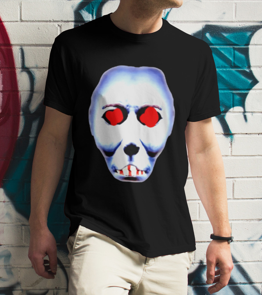 Creepy Alien Face With Red Eyes And Bread Teeth Surrealistic T-Shirt
