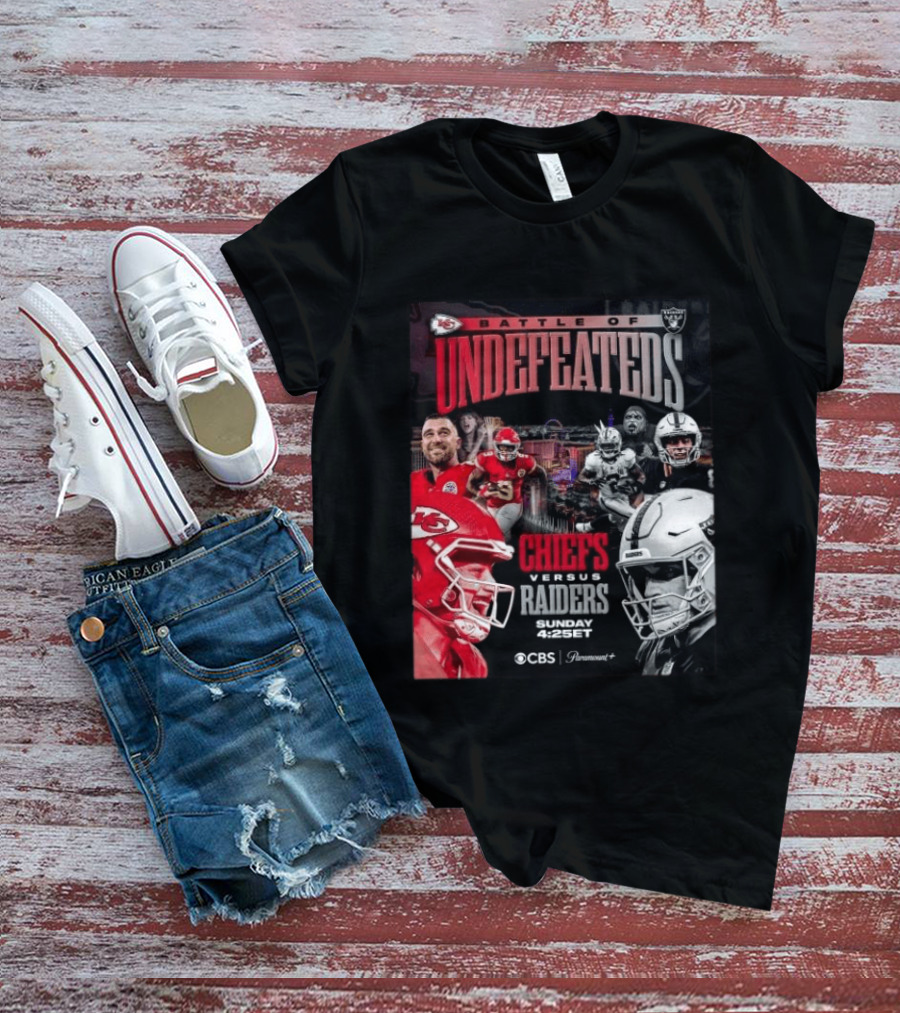 Kansas City Chiefs Vs Las Vegas Raiders Battle Of Undefeated 2026 NFL Showdown CBS Sunday 4:25ET T-Shirt