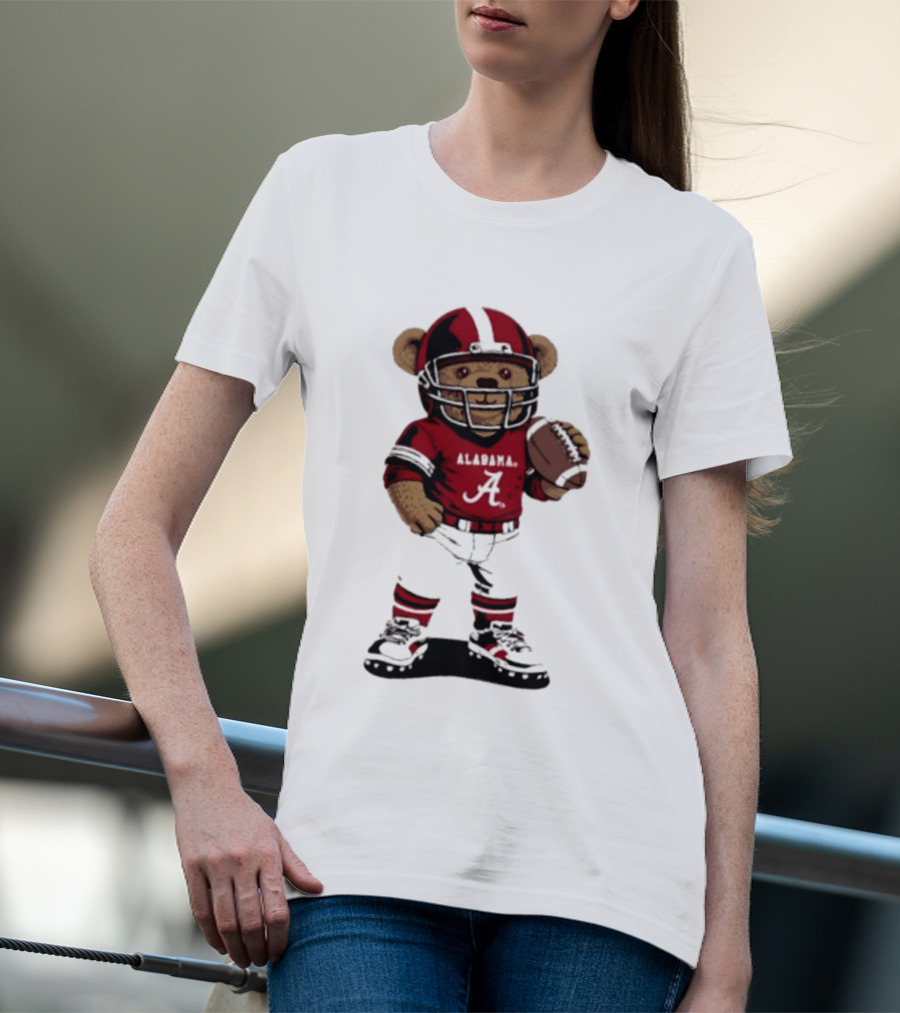 Alabama Crimson Tide 2026 Teddy Bear Football NCAA Team Spirit T-Shirt