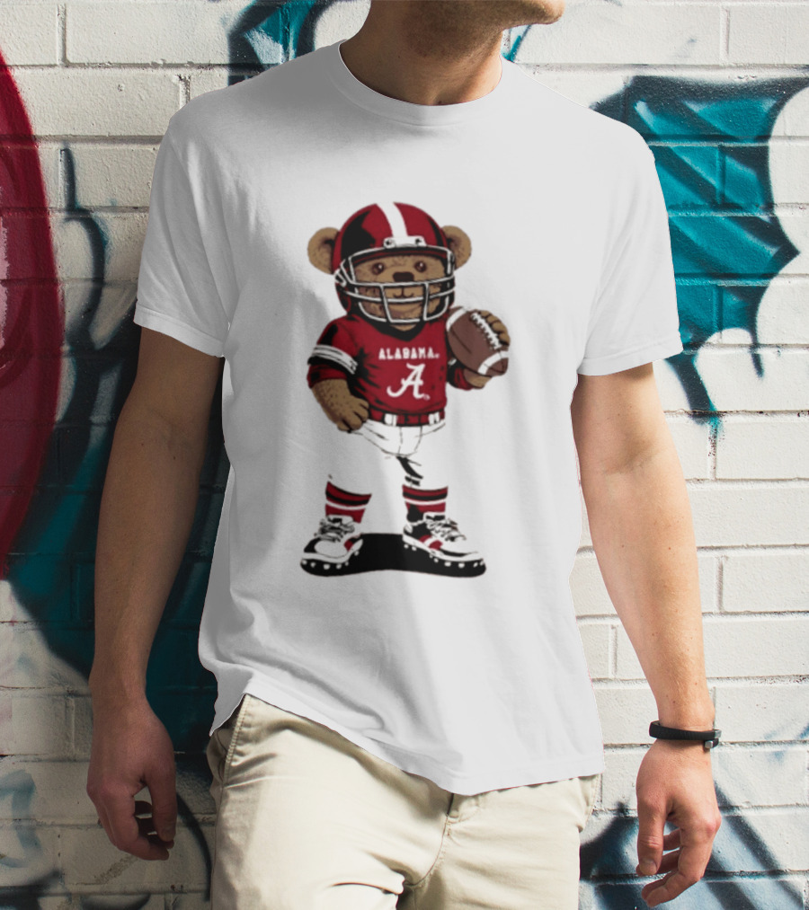 Alabama Crimson Tide 2026 Teddy Bear Football NCAA Team Spirit T-Shirt