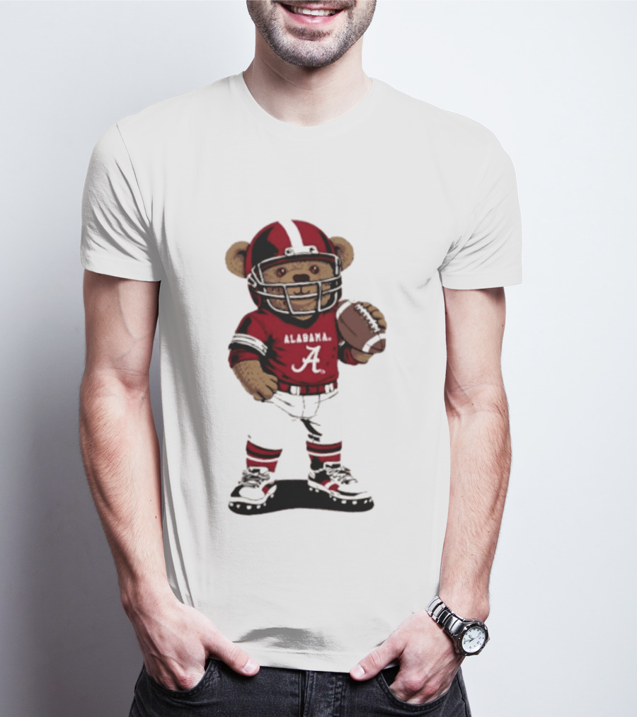 Alabama Crimson Tide 2026 Teddy Bear Football NCAA Team Spirit T-Shirt