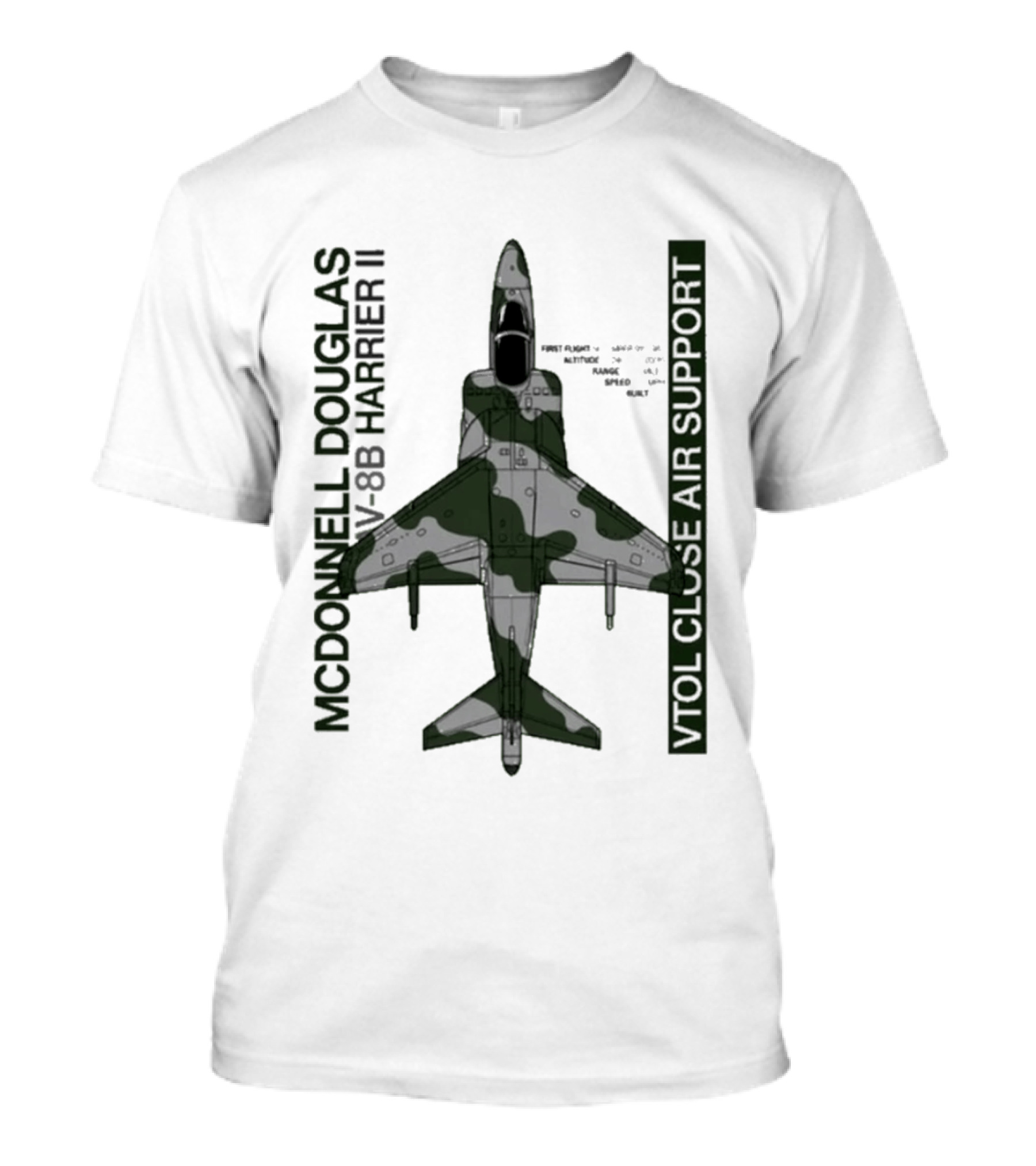McDonnell Douglas AV 8B Harrier II VTOL Close Air Support T-Shirt