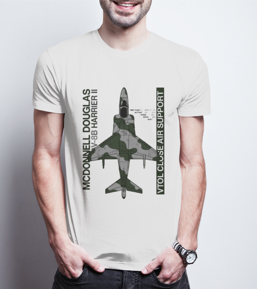 McDonnell Douglas AV 8B Harrier II VTOL Close Air Support T-Shirt