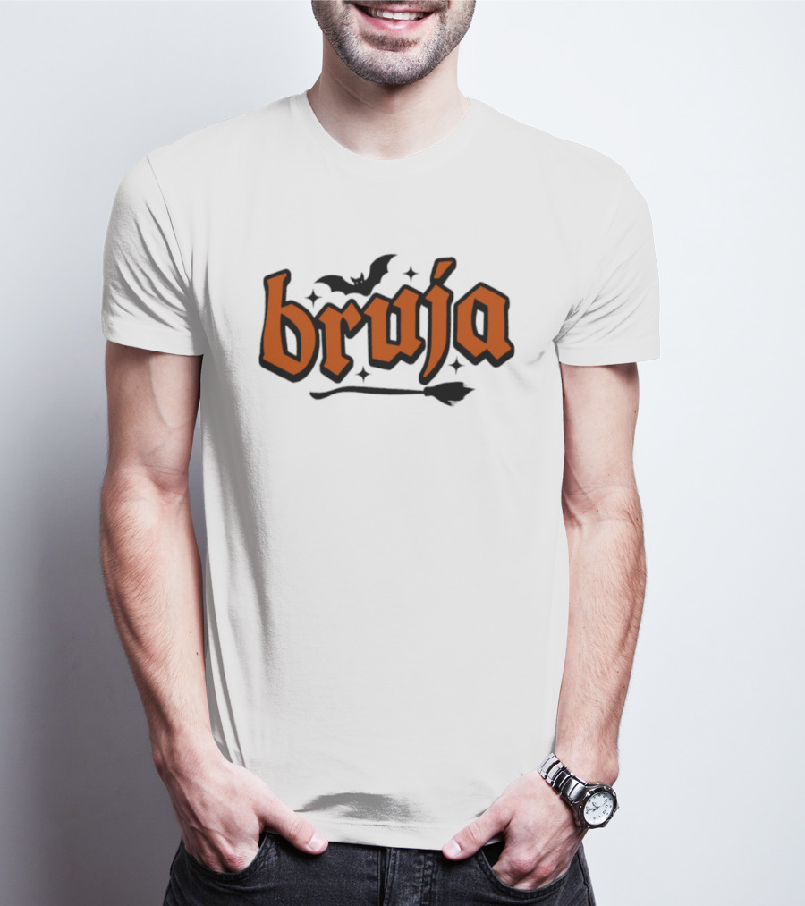 Bruja Badass Mexicans Halloween Witch Bat Broomstick Magic T-Shirt