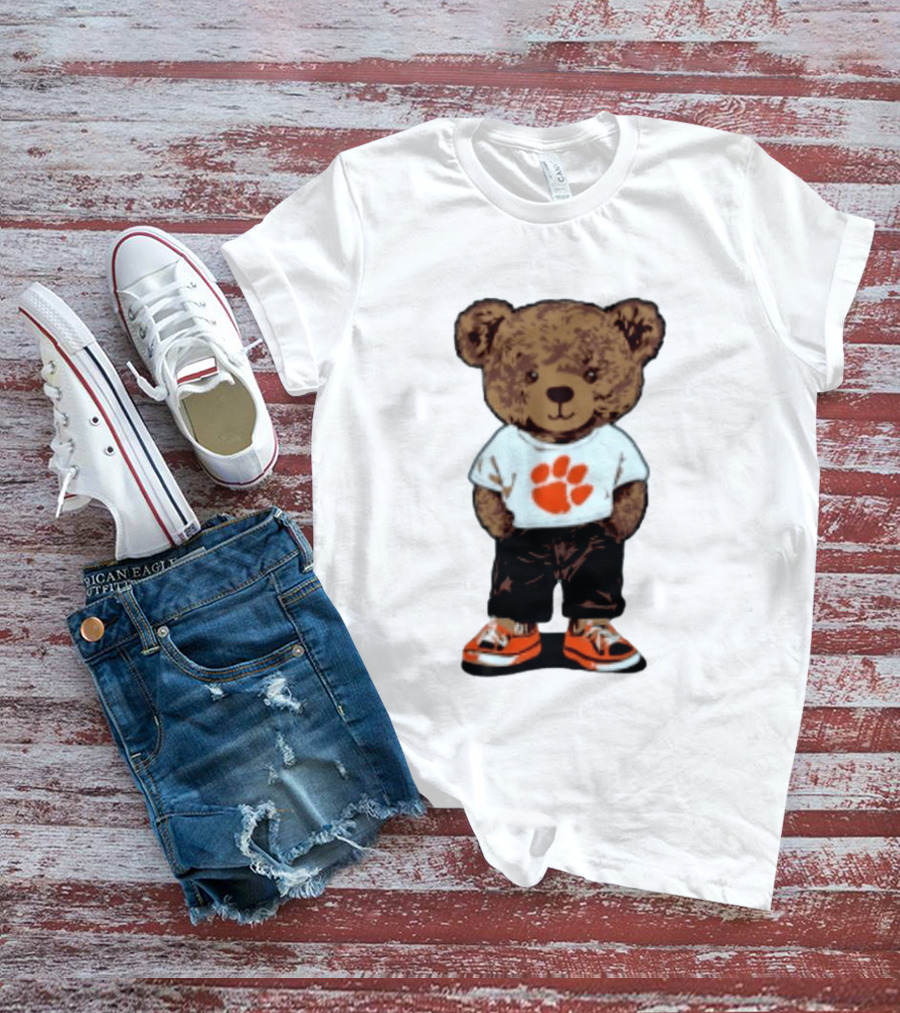 Clemson Tigers 2026 NCAA Bear Graphic With Paw Print T-Shirt