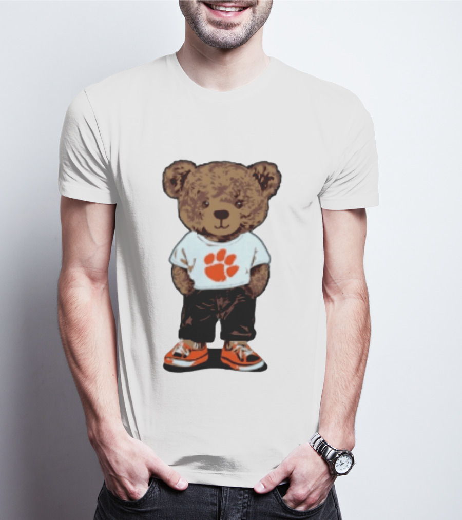 Clemson Tigers 2026 NCAA Bear Graphic With Paw Print T-Shirt