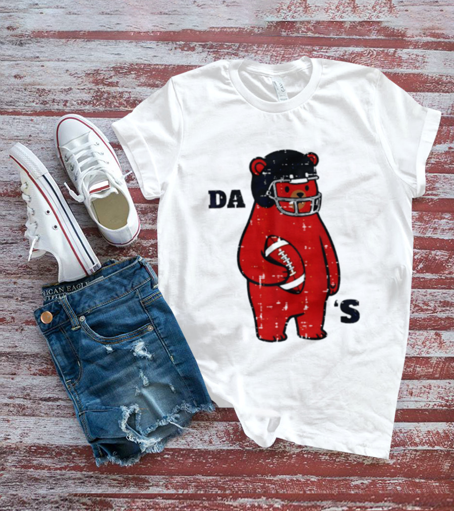 Da Bears Football Bear Helmet Holding Football T-Shirt