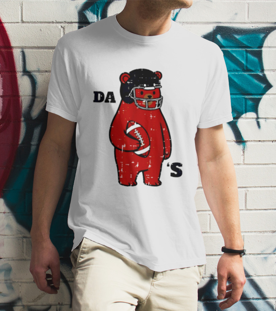 Da Bears Football Bear Helmet Holding Football T-Shirt