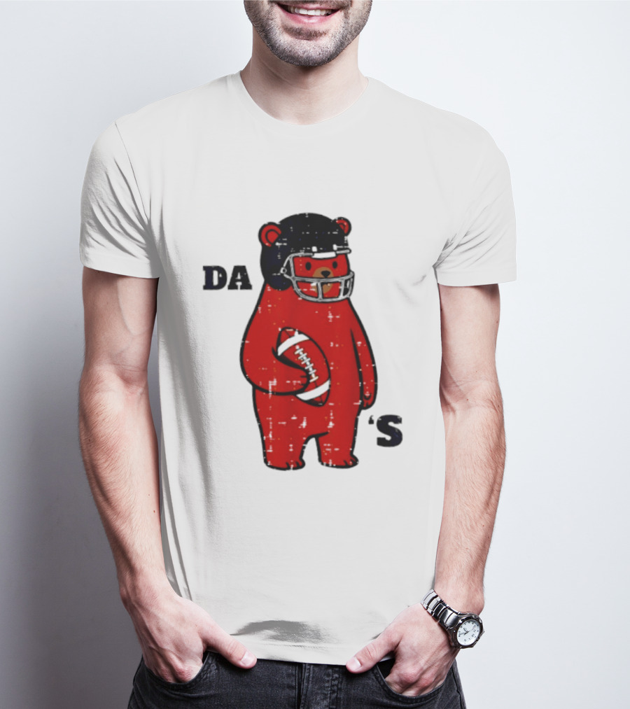 Da Bears Football Bear Helmet Holding Football T-Shirt