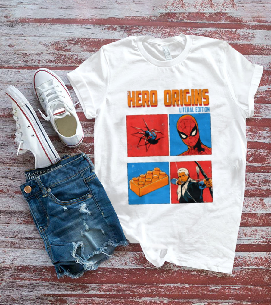 Hero Origins Spider Man Literal Edition Block Archer Spider T-Shirt