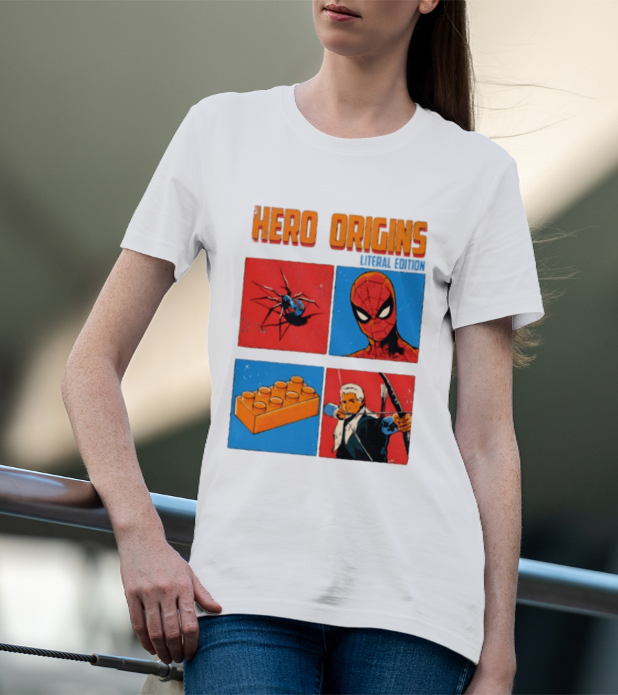 Hero Origins Spider Man Literal Edition Block Archer Spider T-Shirt