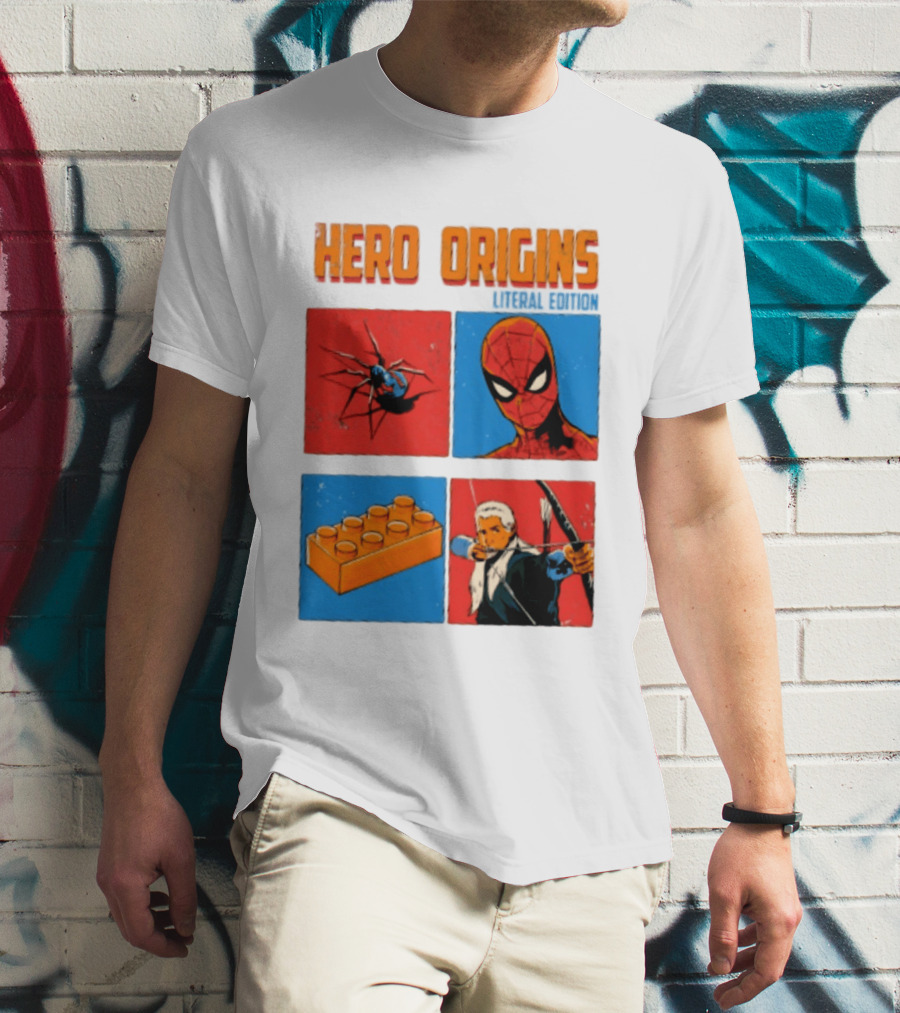 Hero Origins Spider Man Literal Edition Block Archer Spider T-Shirt