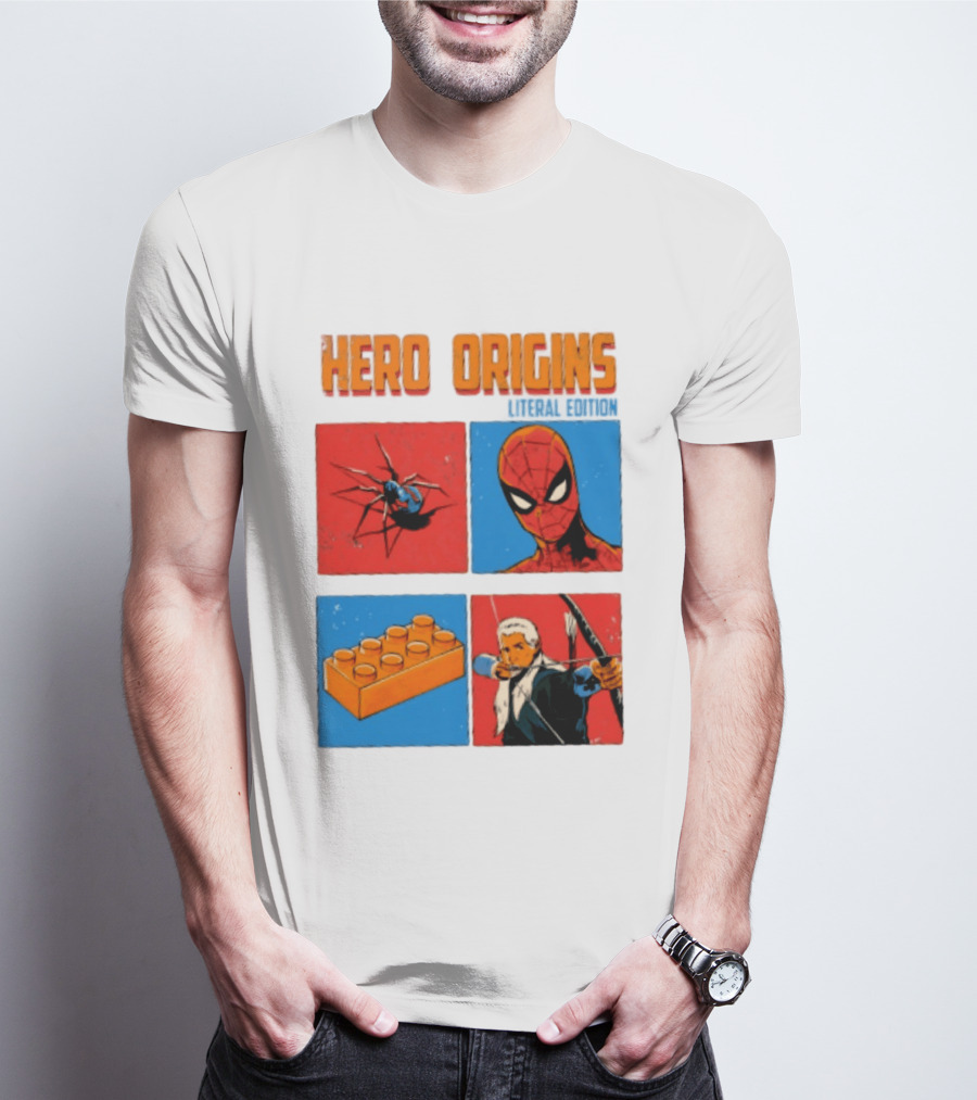 Hero Origins Spider Man Literal Edition Block Archer Spider T-Shirt