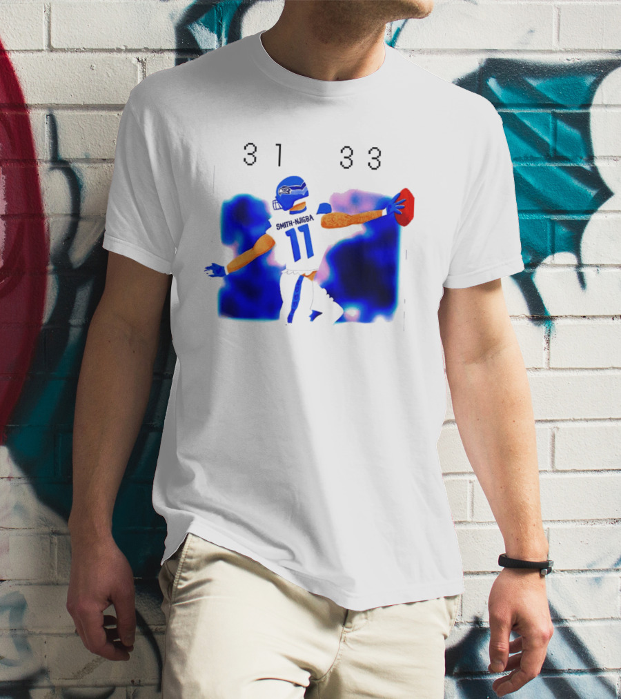 Jaxon Smith Njigba Seattle Seahawks 11 Football Catch 31 33 T-Shirt