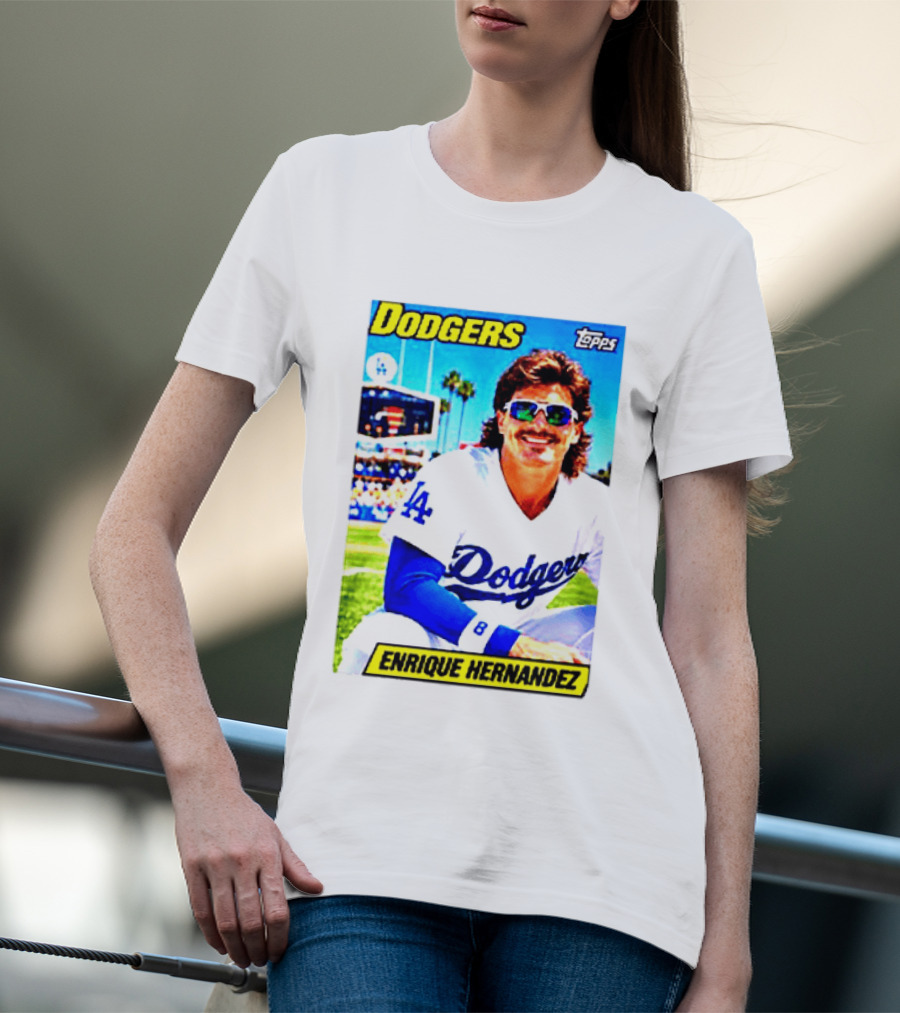 Dodgers Enrique Hernandez Topps Trading Card T-Shirt