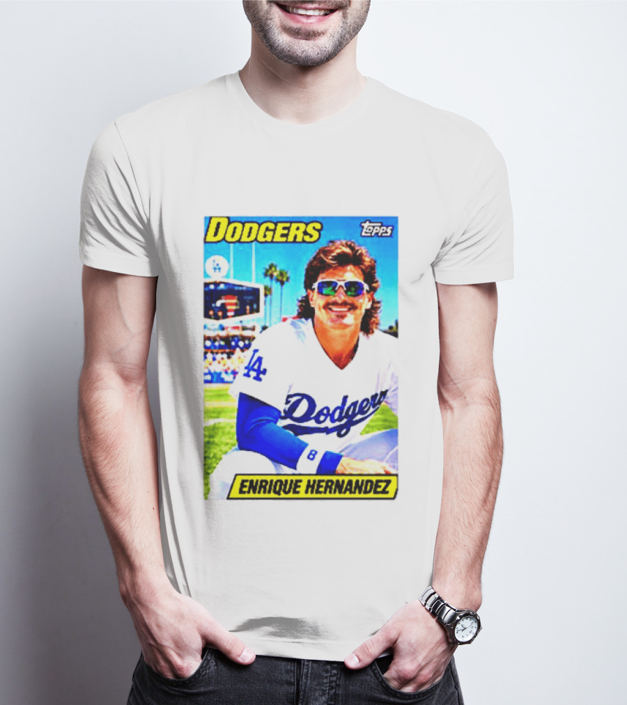 Dodgers Enrique Hernandez Topps Trading Card T-Shirt