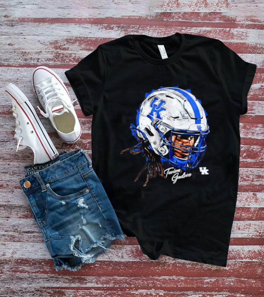 Tavion Gadson Kentucky Wildcats NCAA Football Helmet Head Swag T-Shirt