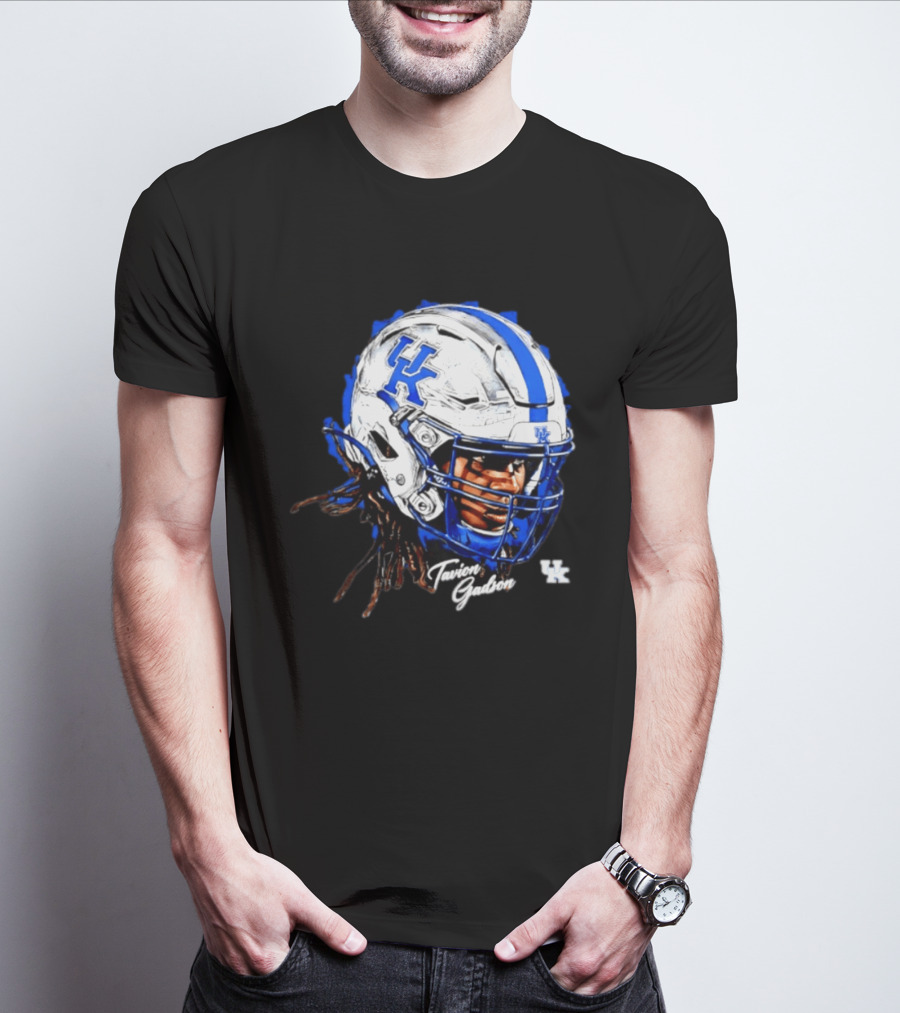 Tavion Gadson Kentucky Wildcats NCAA Football Helmet Head Swag T-Shirt