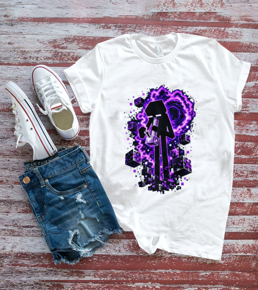 Enderman Purple Vortex Bong Villain Gaming T-Shirt
