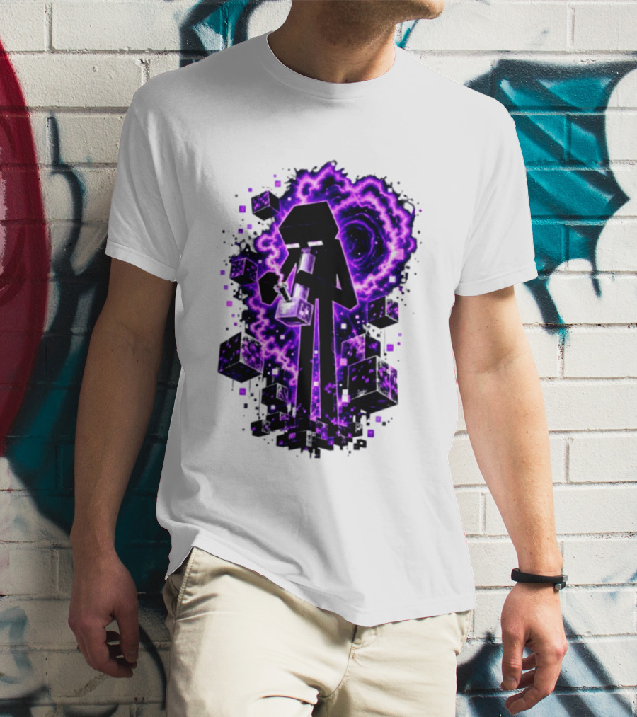 Enderman Purple Vortex Bong Villain Gaming T-Shirt