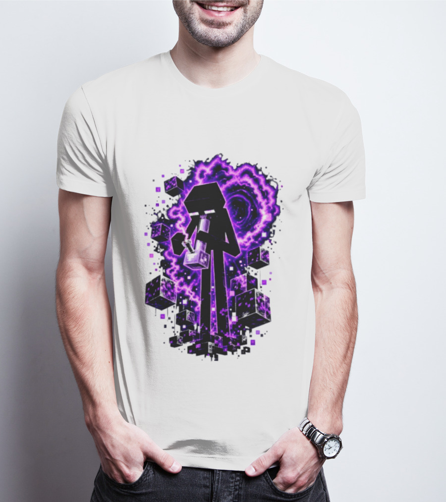 Enderman Purple Vortex Bong Villain Gaming T-Shirt