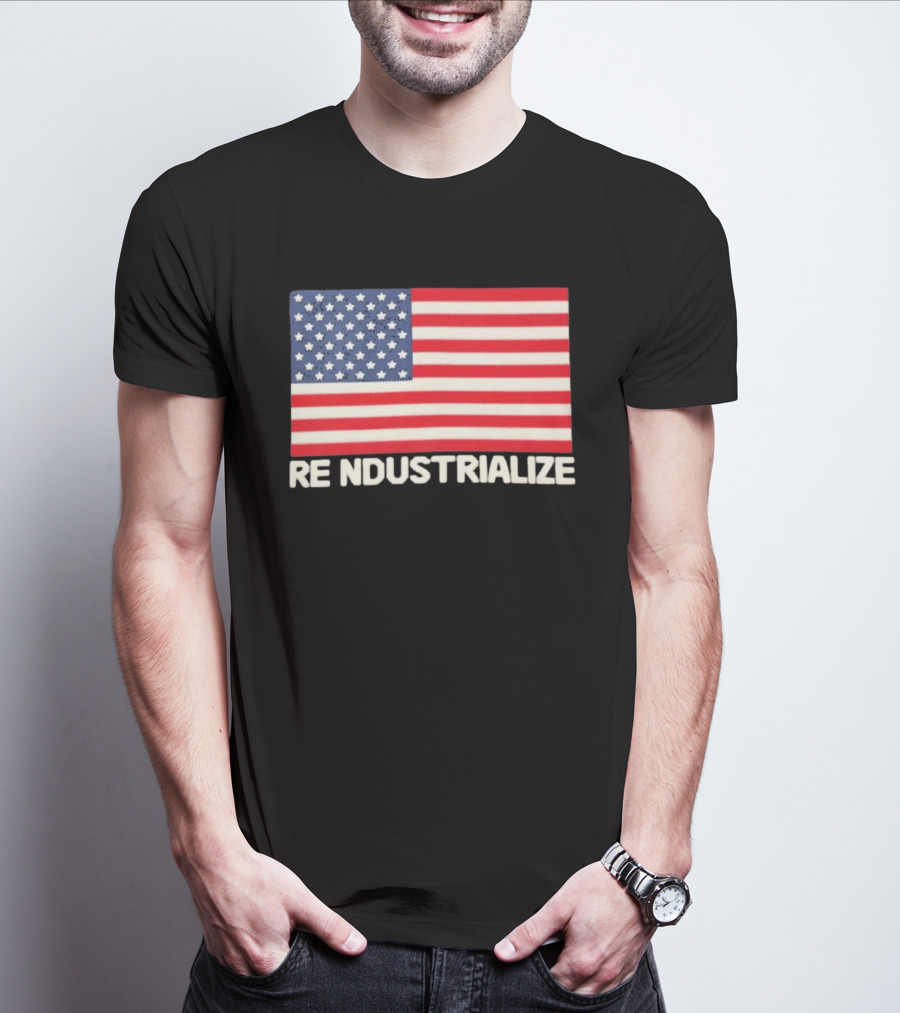 Reindustrialize United States Flag Stars And Stripes T-Shirt
