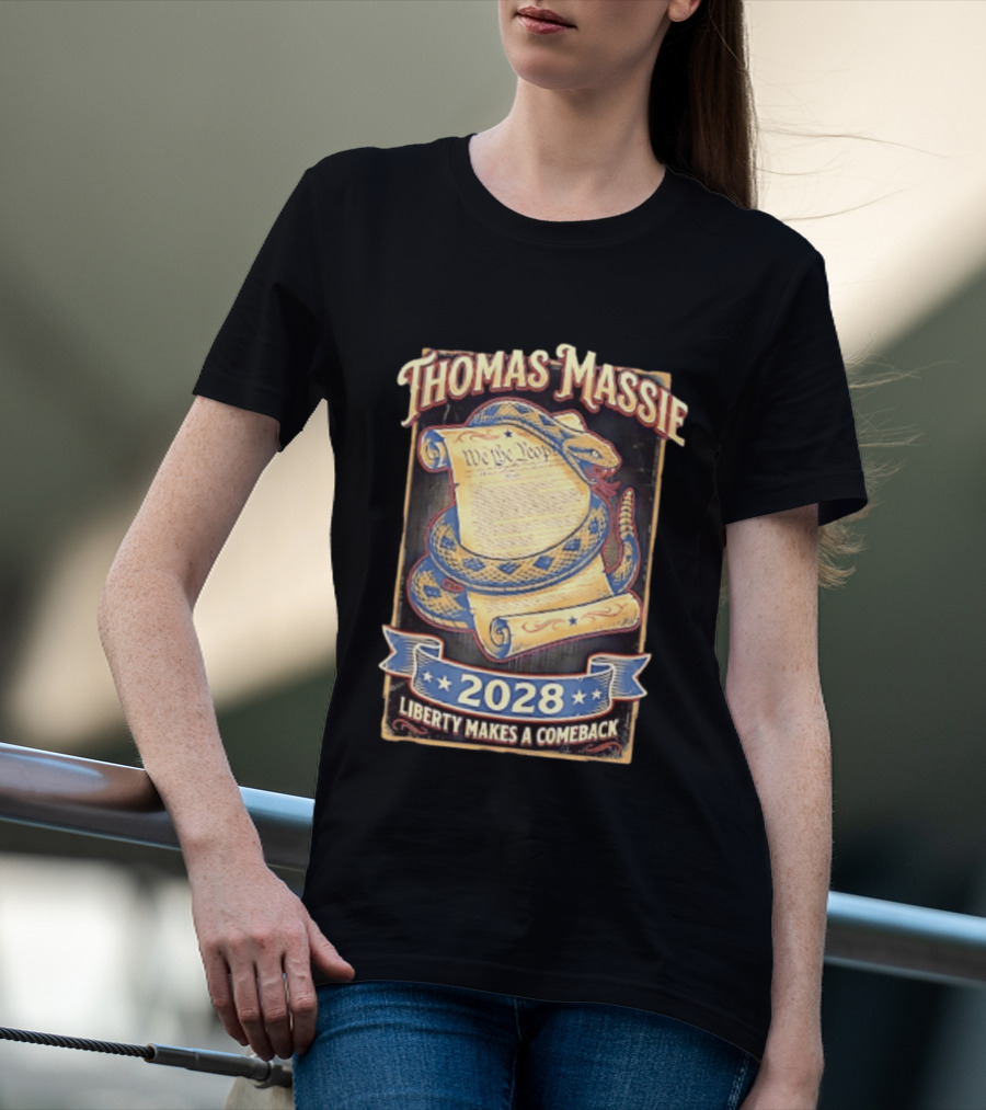 Thomas Massie 2028 Liberty Makes A Comeback We The People Snake T-Shirt