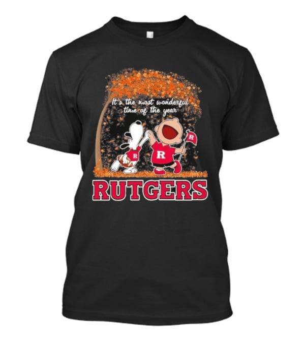 Rutgers Scarlet Knights Snoopy Charlie Brown It's The Most Wonderful Time Of The Year 2026 T-Shirt