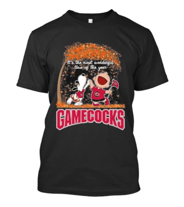 South Carolina Gamecocks Snoopy Charlie Brown 2026 It's The Most Wonderful Time Of The Year T-Shirt