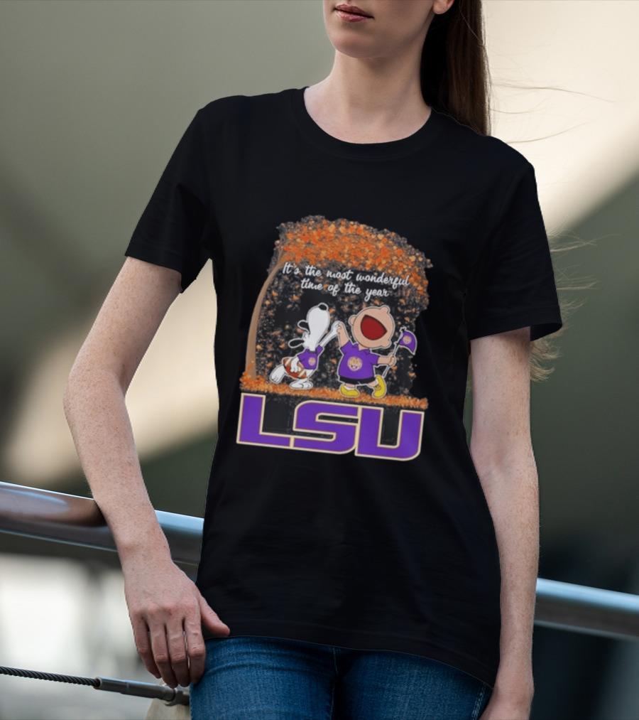 LSU Tigers Snoopy Charlie Brown 2026 Most Wonderful Time T-Shirt