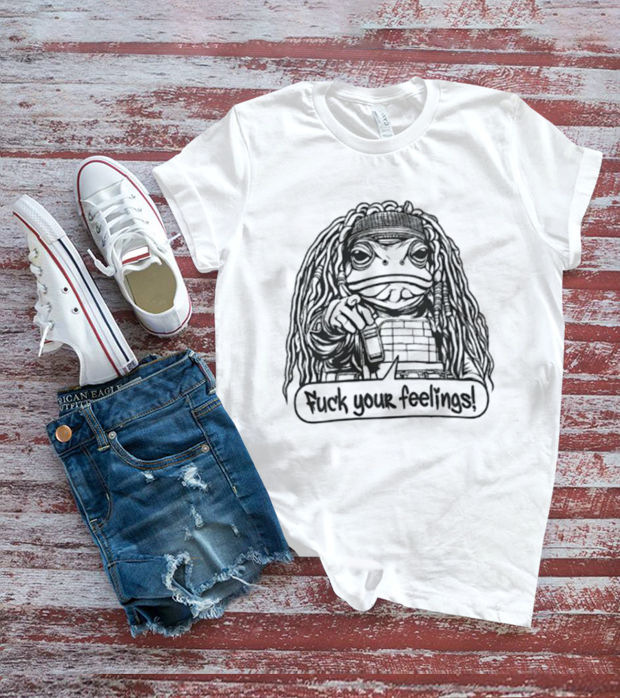 Gangster Frog Expression With Long Hair And Pointing Hand T-Shirt