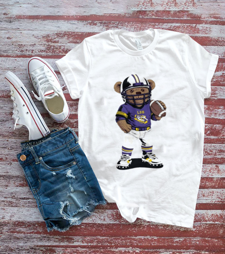 LSU Tigers 2026 NCAA Teddy Bear Football Player In Purple Uniform T-Shirt
