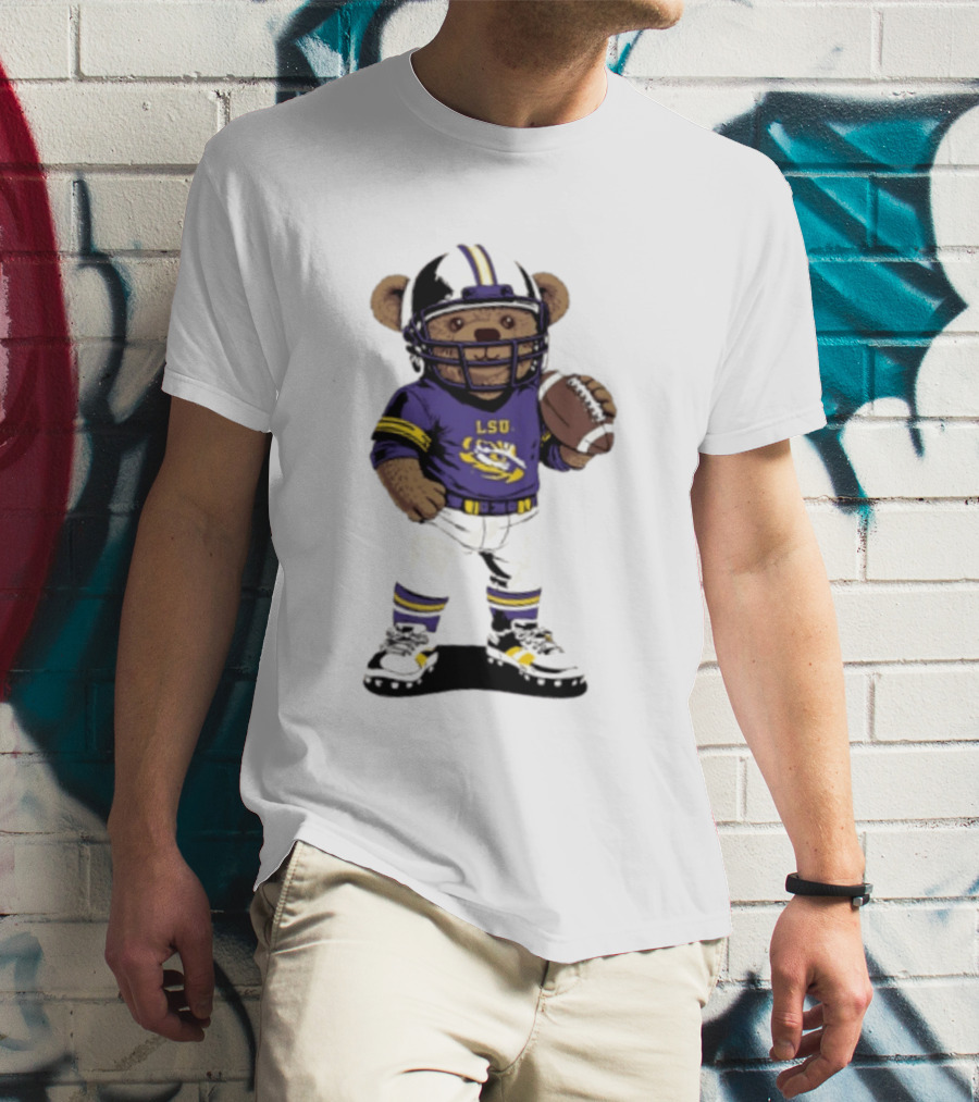 LSU Tigers 2026 NCAA Teddy Bear Football Player In Purple Uniform T-Shirt