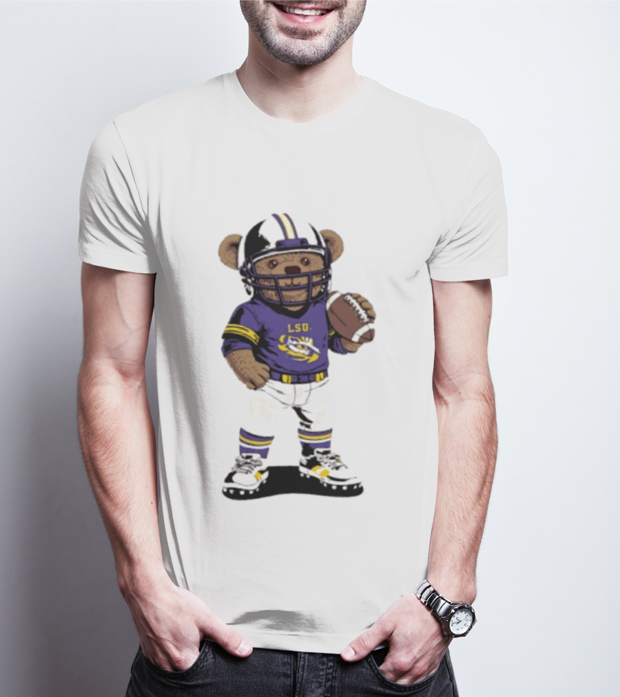 LSU Tigers 2026 NCAA Teddy Bear Football Player In Purple Uniform T-Shirt