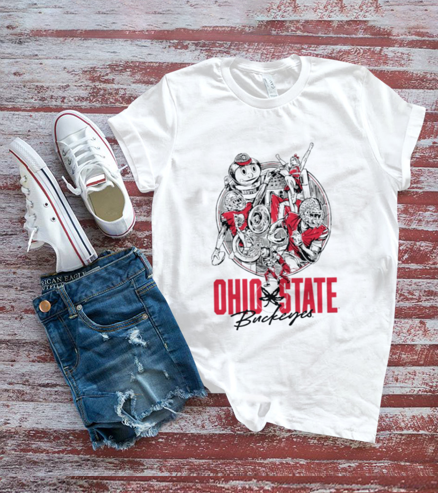 Ohio State Buckeyes Brutus Collage GameDay Spirit T-Shirt