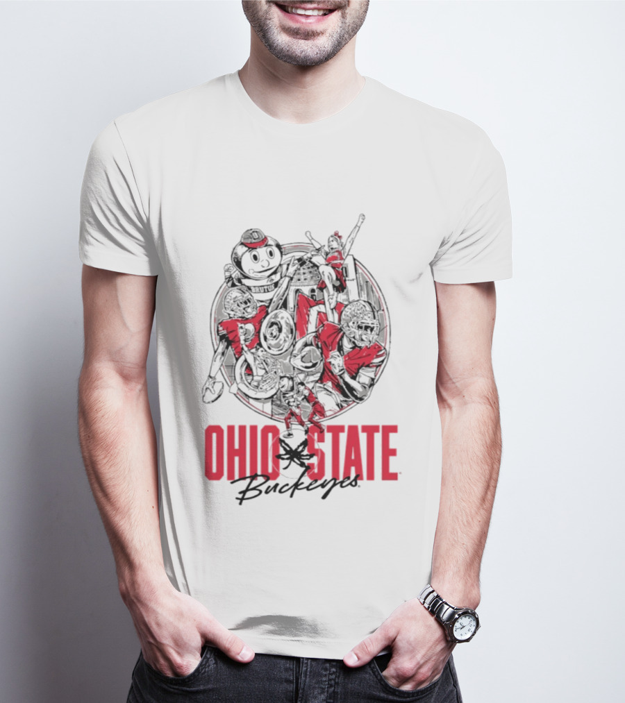 Ohio State Buckeyes Brutus Collage GameDay Spirit T-Shirt