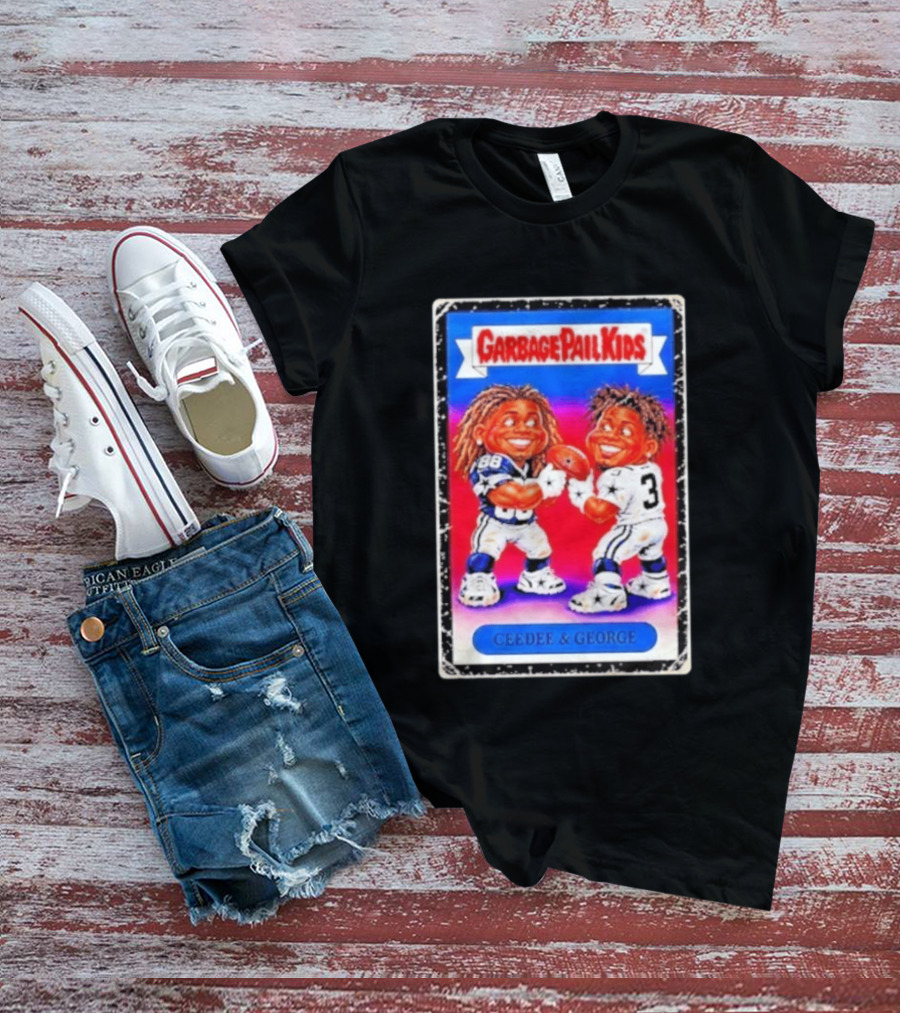 Garbage Pail Kids CeeDee George Cowboys Steelers Football Card Characters T-Shirt