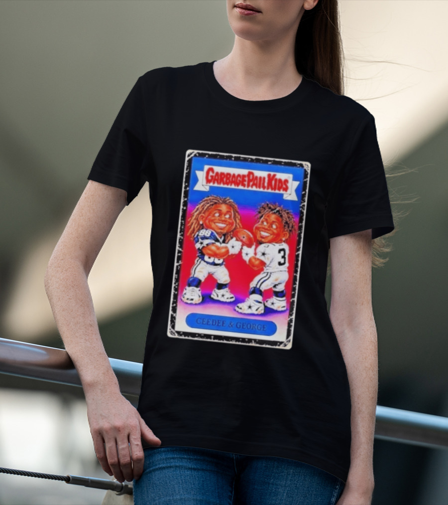 Garbage Pail Kids CeeDee George Cowboys Steelers Football Card Characters T-Shirt
